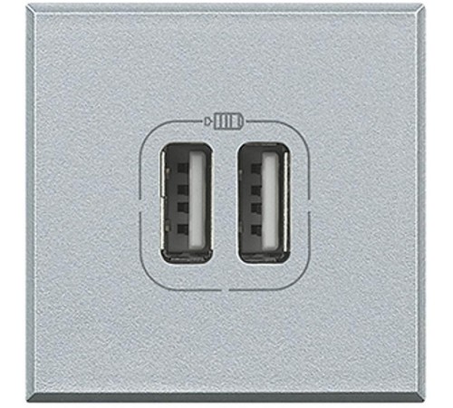 BT Axolute Алюминий Разъем для зарядки 2xUSB  HC4285C2  Bticino