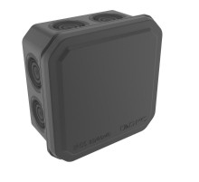 Коробка ответвительная с 8+2 кабельными вводами д.20/20мм, IP55,85х85х40мм, черный  53785B  DKC