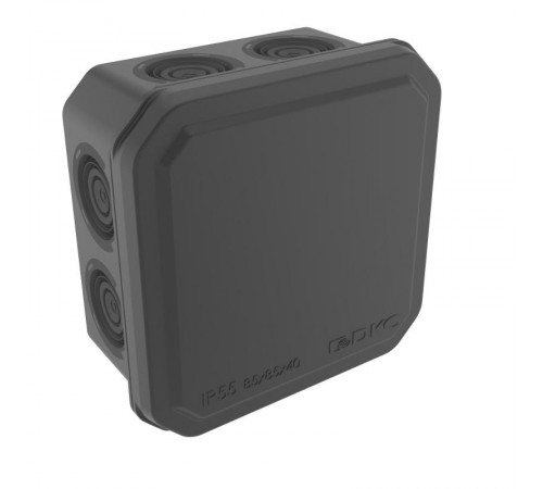 Коробка ответвительная с 8+2 кабельными вводами д.20/20мм, IP55,85х85х40мм, черный  53785B  DKC