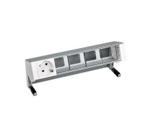 Simon S400 Настольный розеточный блок, 1х2P+E, 4 пустых модуля, алюминий, Simon 400  42501000-133  Simon