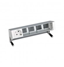 Simon S400 Настольный розеточный блок, 1х2P+E, 4 пустых модуля, алюминий, Simon 400  42501000-133  Simon