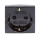 Розетка силовая 2Р+Е, со шторками, "Viva", 2 мод., цвет черный  45205  DKC