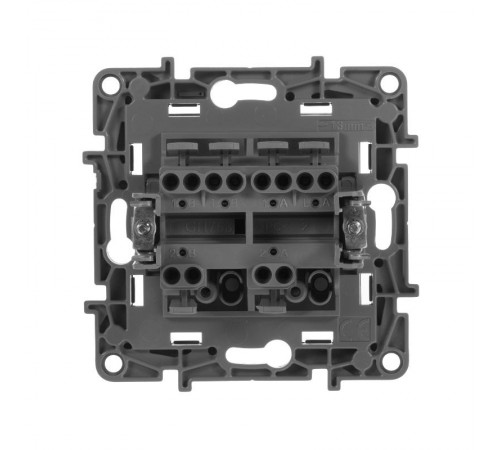 Etika Антрацит Переключатель 2-клавишный, 10А, автозажимные клеммы  672612  Legrand