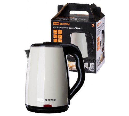 Электрический чайник "Ника", нержавеющая сталь / пластик, 1,8 л, 1800 Вт, бежевый,  SQ4001-0005  TDM