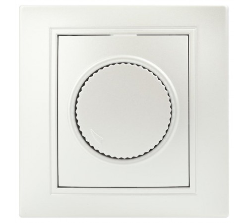 Светорегулятор Intro Plano 1-401-06 (диммер) поворотный, 600Вт 230В, IP20, СУ, перламутр  Б0053939  Intro