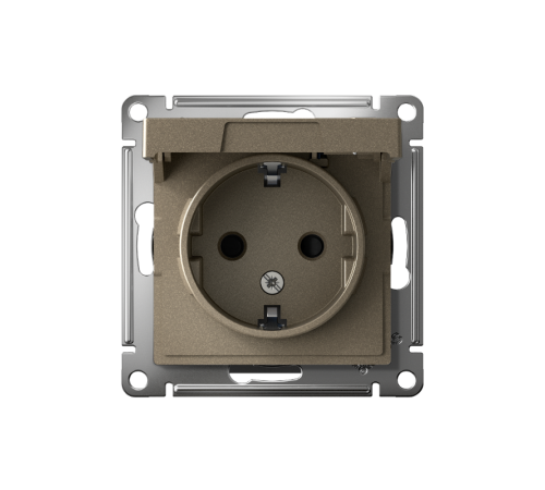 AtlasDesign Шампань Розетка с заземлением, со шторками, с крышкой, 16А, механизм  ATN000546  SE