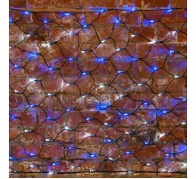 Гирлянда "Сеть" 2х0,7м, черный ПВХ, 176 LED Белые/Синие  215-012  NEON-NIGHT