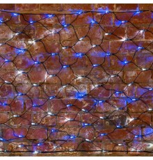 Гирлянда "Сеть" 2х0,7м, черный ПВХ, 176 LED Белые/Синие  215-012  NEON-NIGHT