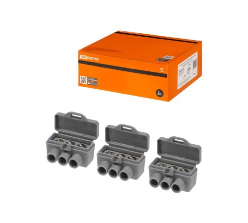 Клемма винтовая изолированная КВИ-3 для Al и Cu проводов (6,0мм2) серая  SQ0510-0603  TDM