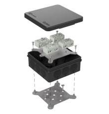 Коробка огнестойкая для о/п двухкомпон 60-0303-9005-FR6.0-4-8-Р Е15-Е60 100х100х40 IP66  разветвительная черная 60-0303-9005-FR6.0-4-8-Р  Промрукав