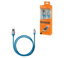 Дата-кабель, ДК 18, USB - Lightning, 1 м, силиконовая оплетка, голубой,  SQ1810-0318  TDM