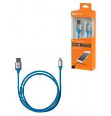 Дата-кабель, ДК 18, USB - Lightning, 1 м, силиконовая оплетка, голубой,  SQ1810-0318  TDM
