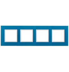 14-5104-28 Рамка на 4 поста, стекло, Эра Elegance, голубой+бел  Б0034536  ЭРА