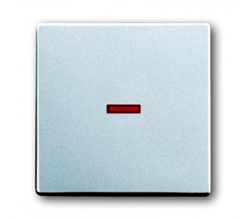 Клавиша для мех. 1-кл. выкл./перекл.я/кнопки с красной линзой,серия solo/future, цвет серебр.-алюм.  1751-0-2945   2CKA001751A2945  ABB
