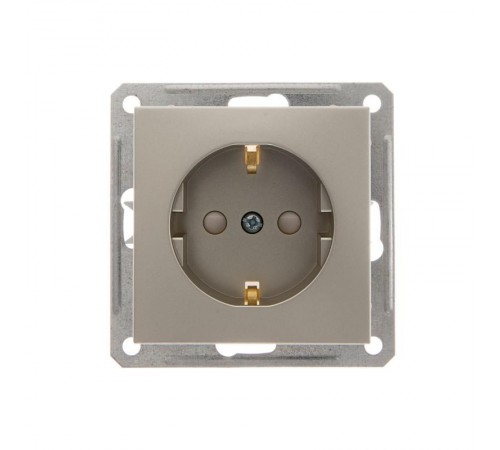 W59 Шампань Розетка с заземлением с защитными шторками  RS16-152-4-86  SE
