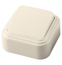 Выключатель одноклавишный открытой установки, 250В, 6А, IP20, слоновая кость, PSW06-21-20 (VA1  6-131-БЖ)  49051  STEKKER