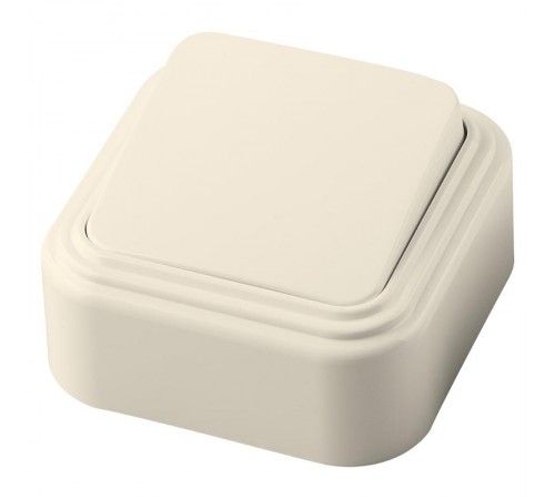 Выключатель одноклавишный открытой установки, 250В, 6А, IP20, слоновая кость, PSW06-21-20 (VA1  6-131-БЖ)  49051  STEKKER