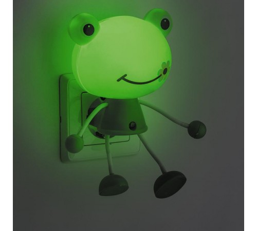 Светильник-ночник "лягушка" 4LED 0,5W 220V зеленый, FN1158  23364  FERON