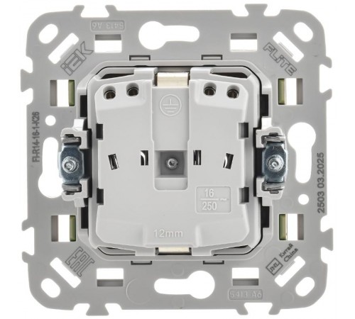 FLITE Розетка с заземлением со шторками быстрозажимные клеммы 16А РСш11-1-ФлО оливковый  FI-R14-16-1-K26  IEK