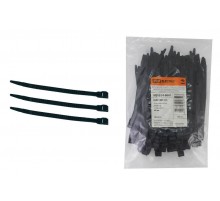 Кабельный хомут с горизонтальным замком (не разъемный) КСГ 6х180 черный (100 шт)   SQ0524-0001  TDM