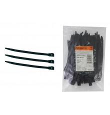 Кабельный хомут с горизонтальным замком (не разъемный) КСГ 6х180 черный (100 шт)   SQ0524-0001  TDM