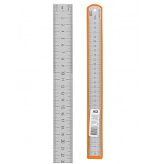 Линейка измерительная металлическая 30 см, нержавеющая сталь, двухсторонняя шкала, "Рубин"  SQ1018-0503  TDM