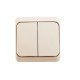 Этюд Кремовый С/У Выключатель 2-клавишный  BC10-002K  SE
