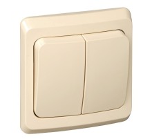 Этюд Кремовый С/У Выключатель 2-клавишный  BC10-002K  SE