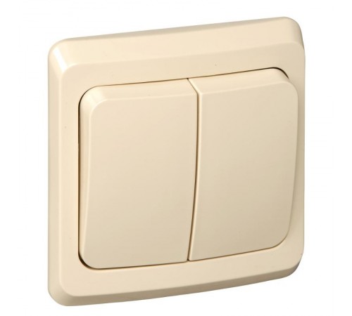 Этюд Кремовый С/У Выключатель 2-клавишный  BC10-002K  SE