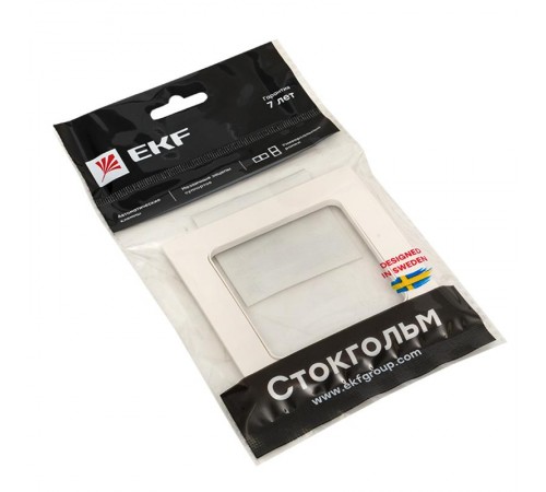 Стокгольм Рамка 1-местная белая PROxima  EXM-G-302-10  EKF