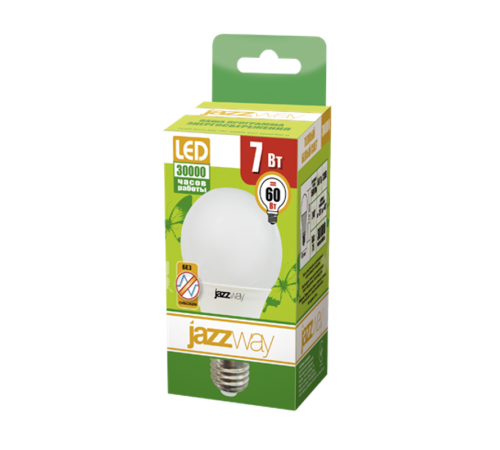 Лампа светодиодная LED 7Вт Е27 220В 3000К PLED- ECO- A60 груша  1033178  Jazzway
