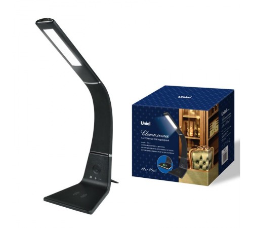 Светильник настольный TLD-565 Black/LED/360Lm/3000-6000K/Dimmer/WR 12W сенсор диммер беспроводное зарядное устройство черн  UL-00006472  Uniel