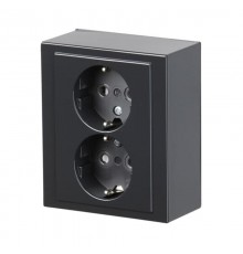 Розетка двойная накладного монтажа, Impressivo, антрацит  402EA-81   2TKA00001608  ABB