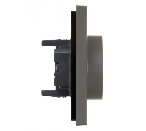 FORTE&PIANO Розетка 2-я с заземлением со шторками безвинтовое крепление 16А FP323 серый  FP-R24-16-1-K03  IEK