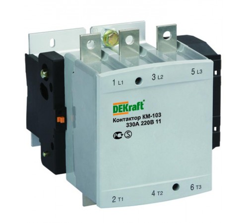 Контактор 330А 380В АС3 1НО+1НЗ КМ-103   22161DEK  DEKraft
