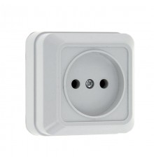Рим Розетка 1-местная 10А без заземления белая EKF  ENR10-022-10  EKF