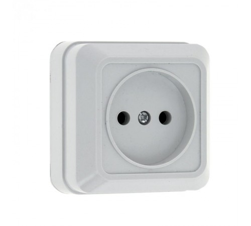 Рим Розетка 1-местная 10А без заземления белая EKF  ENR10-022-10  EKF