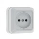 Рим Розетка 1-местная 10А без заземления белая EKF  ENR10-022-10  EKF