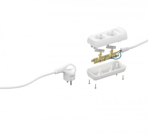 Удлинитель Россия UX-2e-1,5m Удлин-ль c заземл, 3х0,75мм2, ПВС, 2гн, 1,5м  Б0038572  ЭРА