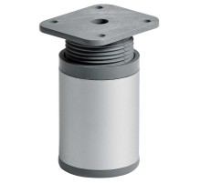 Ножка алюм.круглая, регулир.сверху, D40х60 мм, мат.хром - накл.   127483  Tech-KREP