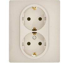 Inspiria Слоновая кость Розетка 2-ая с заземлением со шторками в сборе 16А 250В винтовые зажимы  673451  Legrand