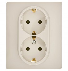 Inspiria Слоновая кость Розетка 2-ая с заземлением со шторками в сборе 16А 250В винтовые зажимы  673451  Legrand