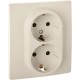 Inspiria Слоновая кость Розетка 2-ая с заземлением со шторками в сборе 16А 250В винтовые зажимы  673451  Legrand