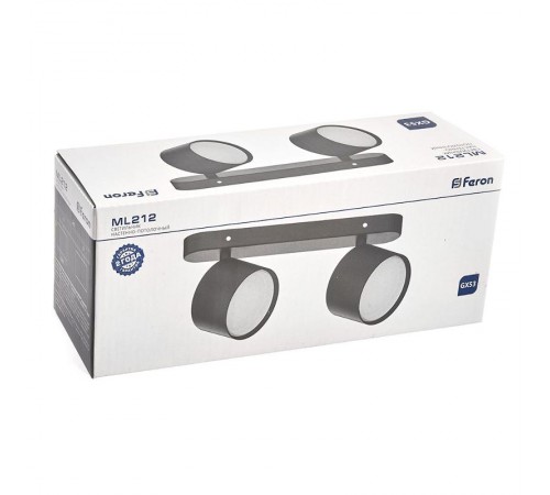 Светильник-спот настенно-потолочный под лампу GX53, черный ML212  41477  FERON