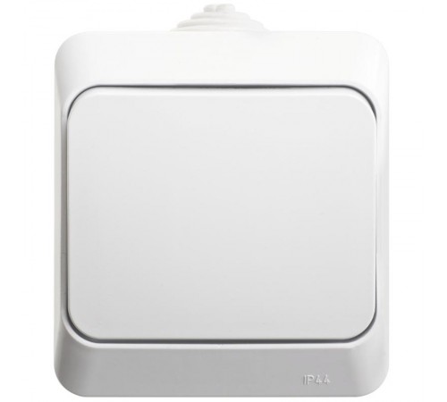 Этюд Белый О/У Переключатель 1-клавишный IP44 сх.6  BA10-046B  SE