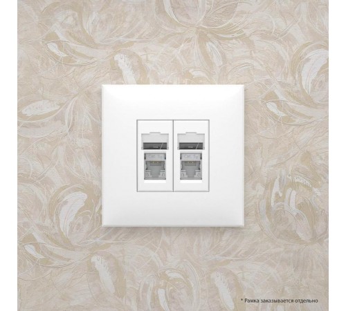 Розетка RJ-45 в стену, 5e двойная экранированная, "Avanti", "Белое облако" (замена на 4400764)  4400364  DKC