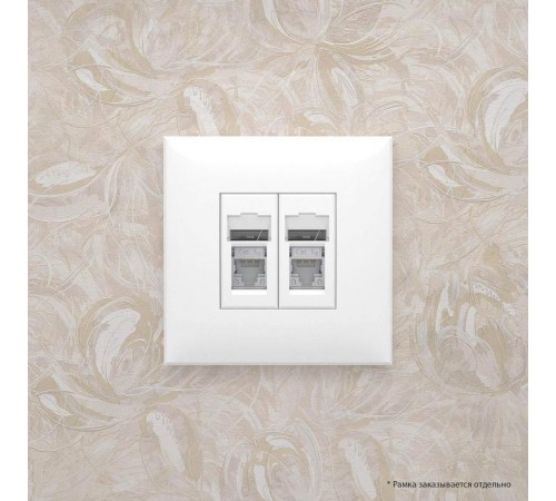 Розетка RJ-45 в стену, 5e двойная экранированная, "Avanti", "Белое облако" (замена на 4400764)  4400364  DKC