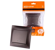 Выключатель 1 кл. с подсветкой 10А шоколад "Лама"  SQ1815-0504  TDM