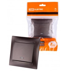 Выключатель 1 кл. с подсветкой 10А шоколад "Лама"  SQ1815-0504  TDM