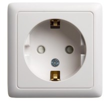 Хит Белый О/У с изолирующей пластиной Розетка с заземлением со шторками, 16А, 250В  RA16-138I-B  SE